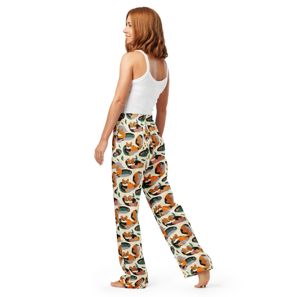Corgi Color Field on Women's Pajama Pants — Back