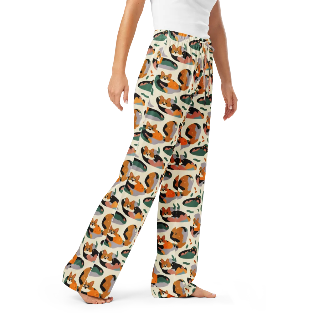 Corgi Color Field on Women's Pajama Pants — Right Front