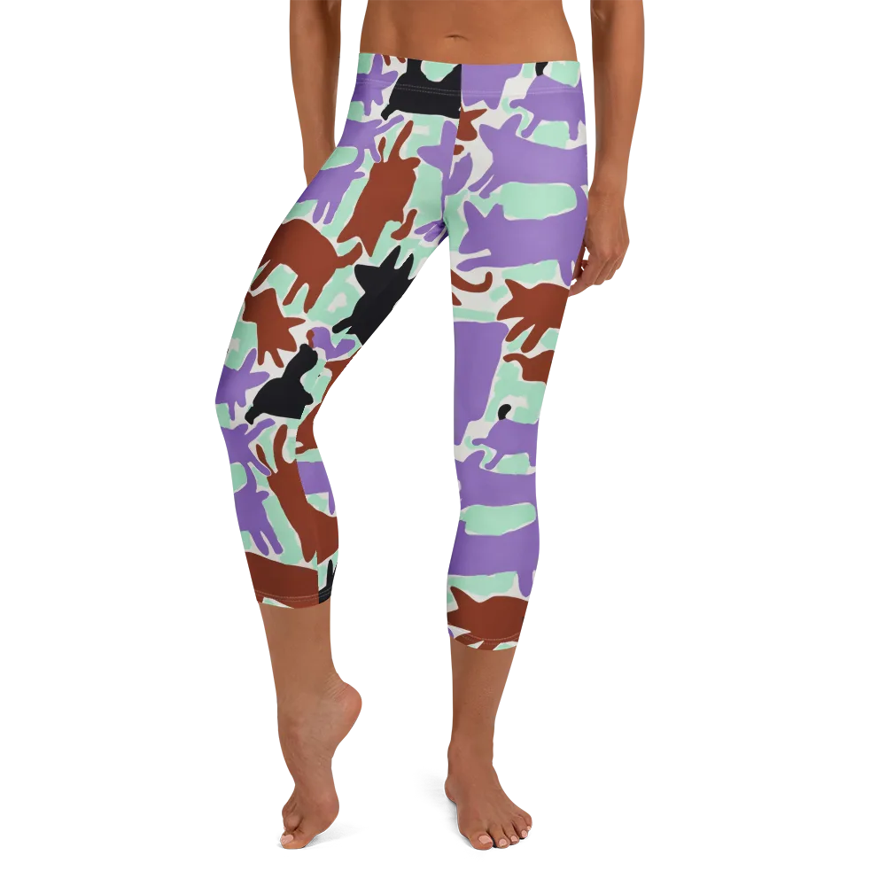 Catwalk Confetti on Capri Leggings — Front