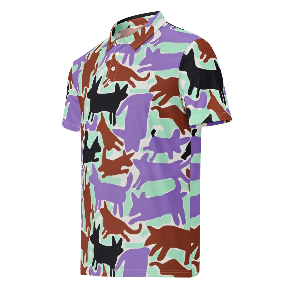 Catwalk Confetti on Men's Slim Fit Polo Shirt — Left Front