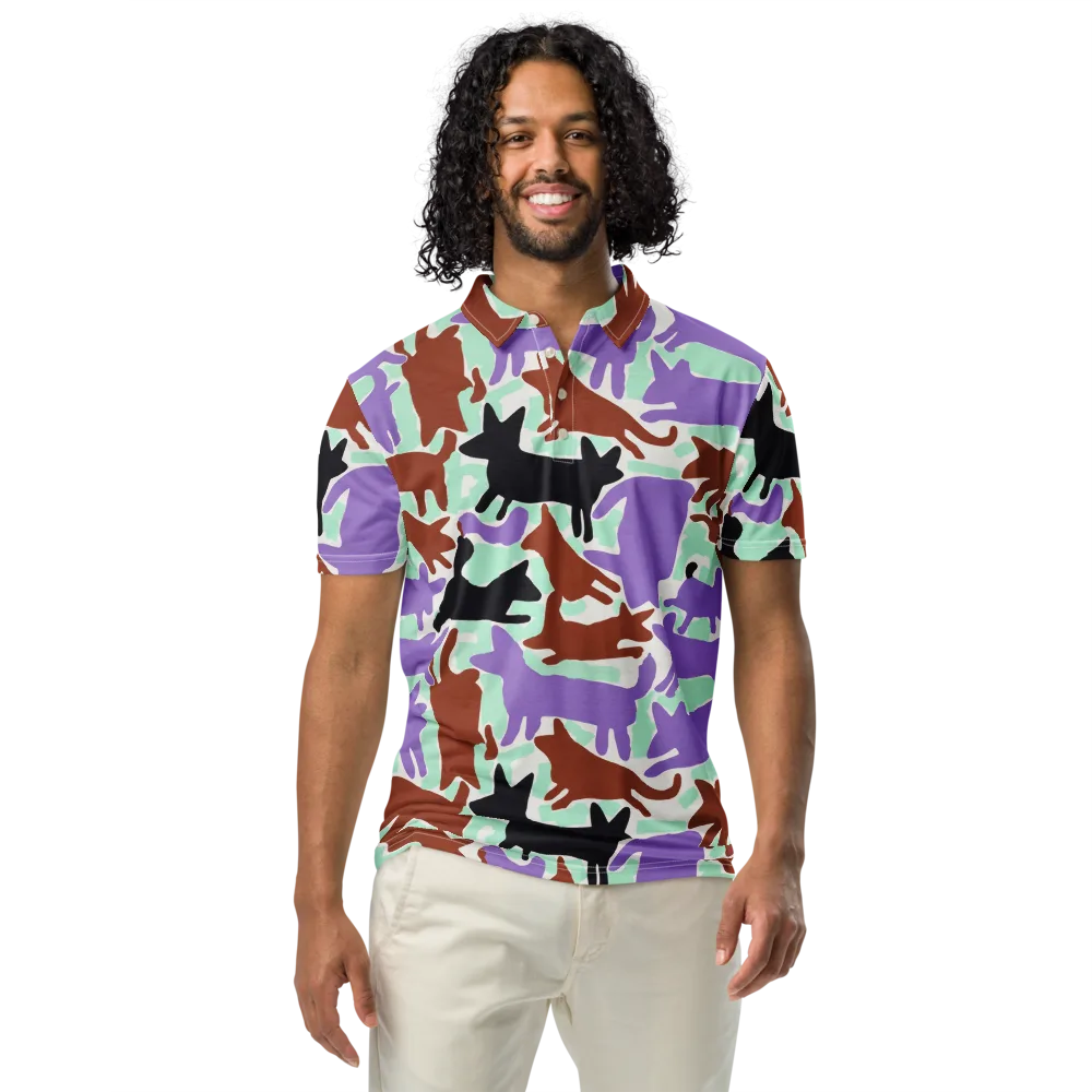 Catwalk Confetti on Men's Slim Fit Polo Shirt — Front