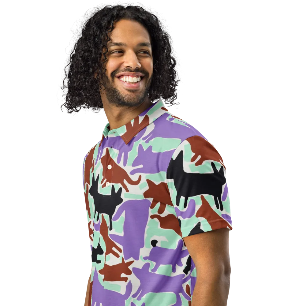 Catwalk Confetti on Men's Slim Fit Polo Shirt — Left Front