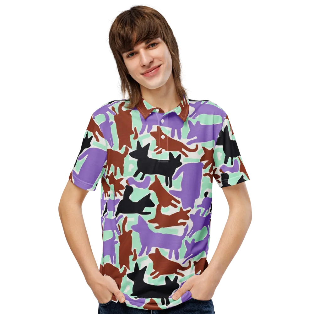 Catwalk Confetti on Men's Slim Fit Polo Shirt — Front