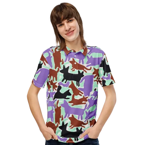 Catwalk Confetti on a Men's Slim Fit Polo Shirt