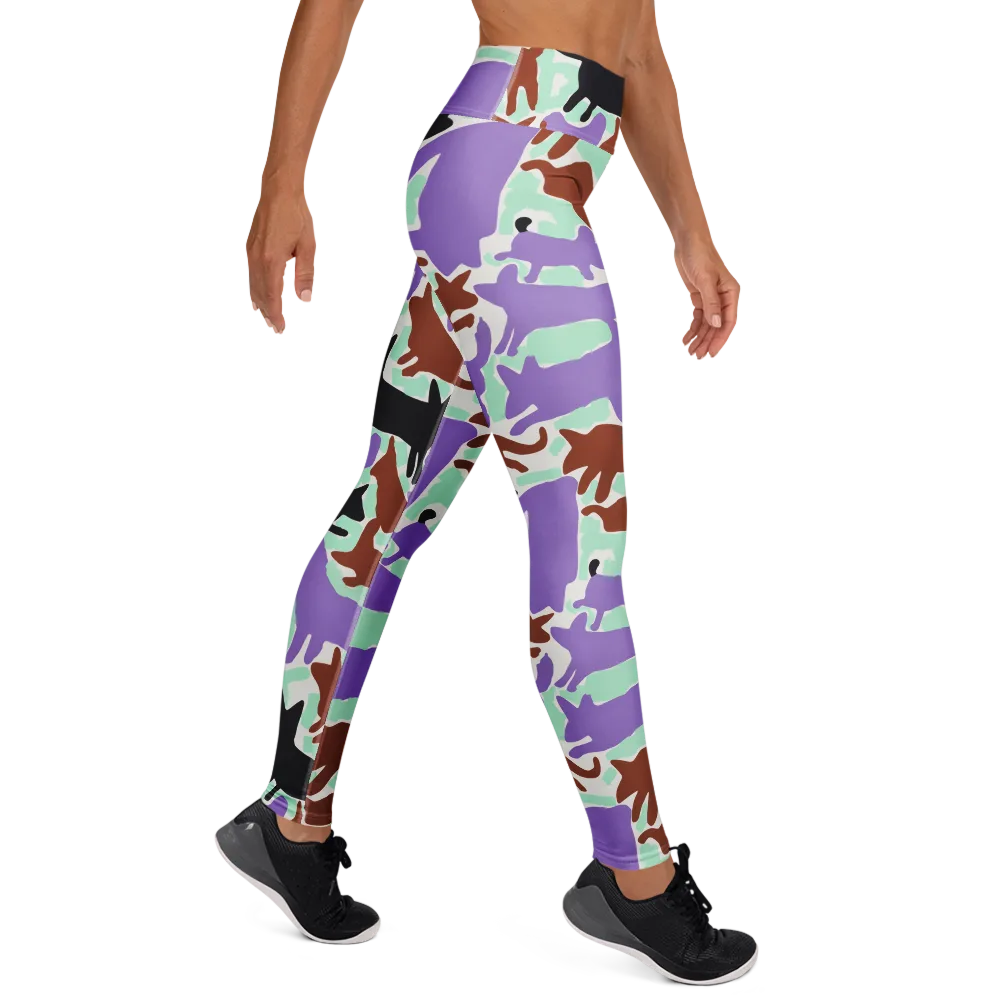 Catwalk Confetti on Yoga Leggings — Right