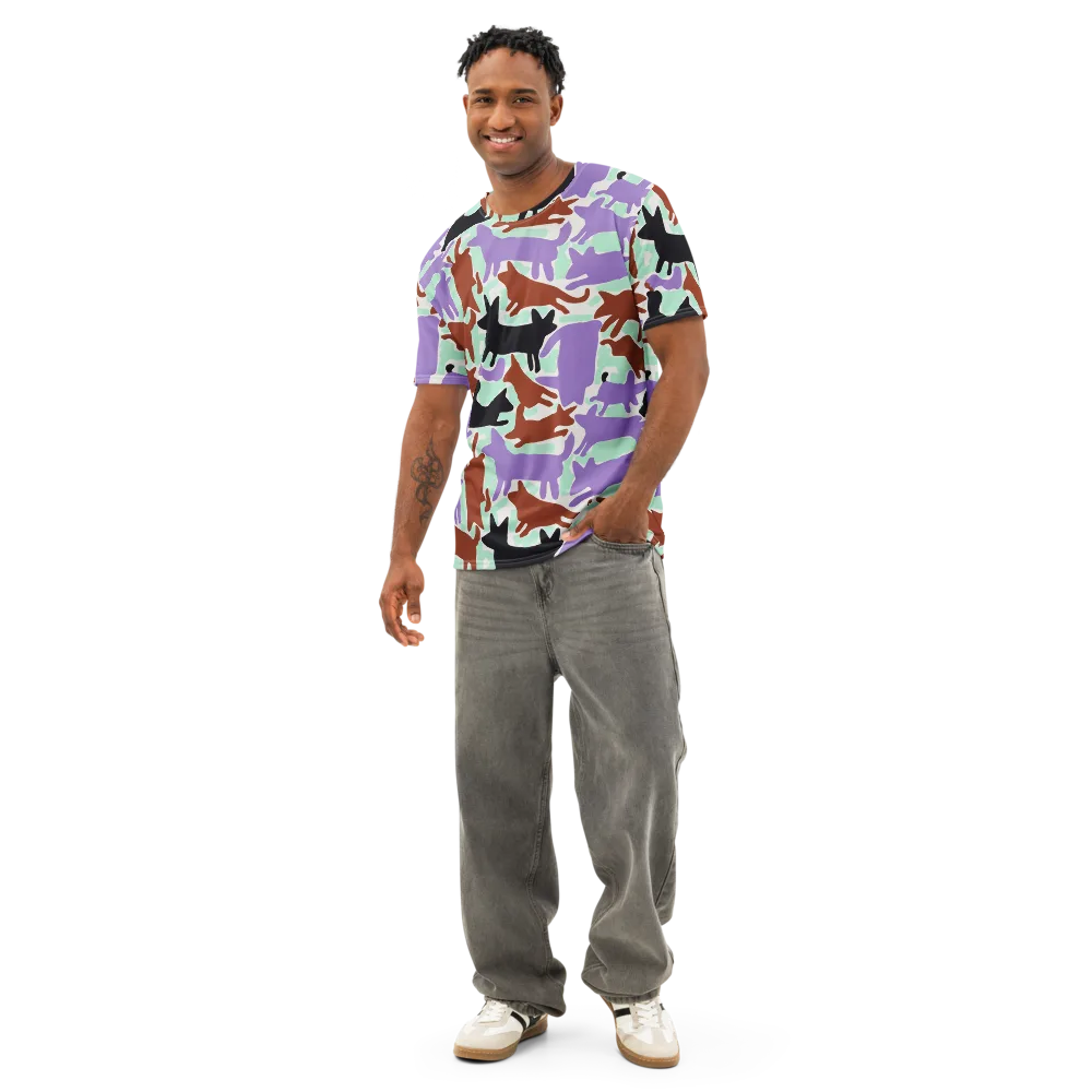 Catwalk Confetti on Men's Cotton Crew Neck T-Shirt — Front