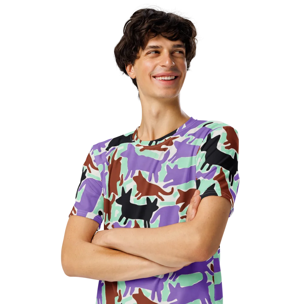 Catwalk Confetti on Men's Crew Neck T-Shirt — Left Front