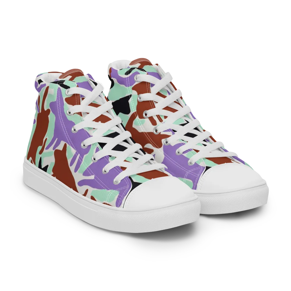 Catwalk Confetti on Men's High Top Canvas Shoes — Right Front