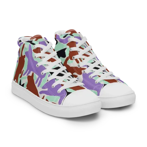 Catwalk Confetti on a Men's High Top Canvas Shoes
