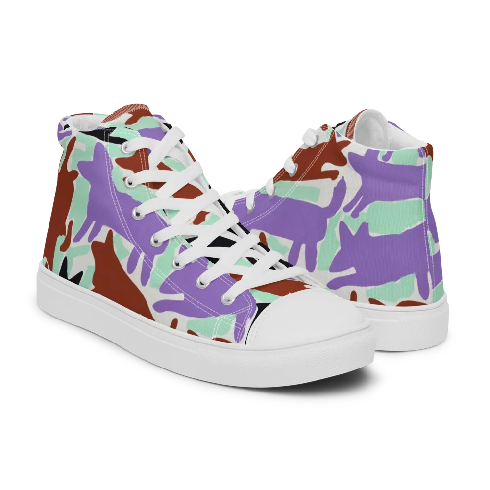 Catwalk Confetti on Men's High Top Canvas Shoes — Right