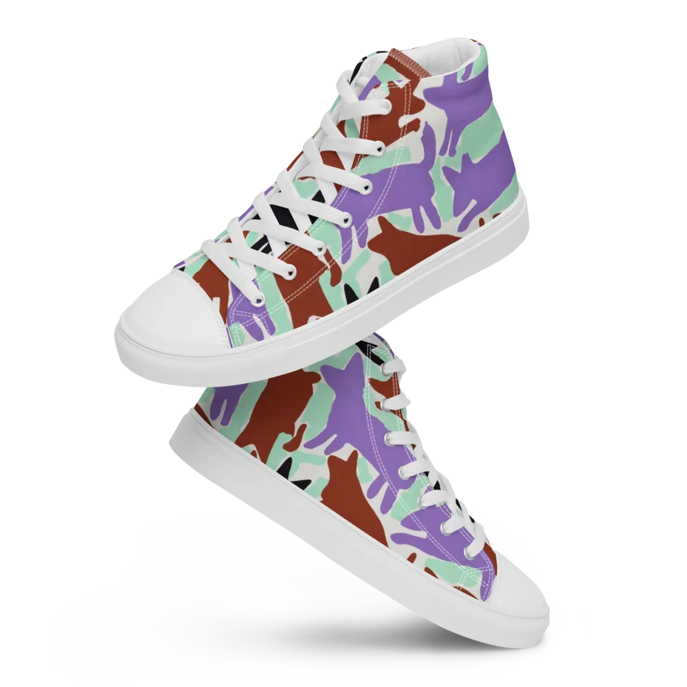 Catwalk Confetti on Men's High Top Canvas Shoes — Front