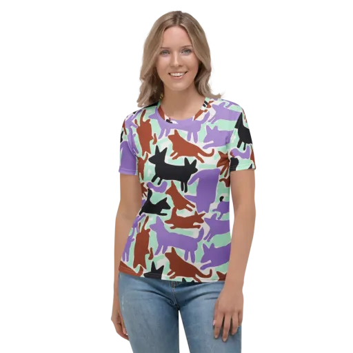 Catwalk Confetti on a Women's Crew Neck T-Shirt