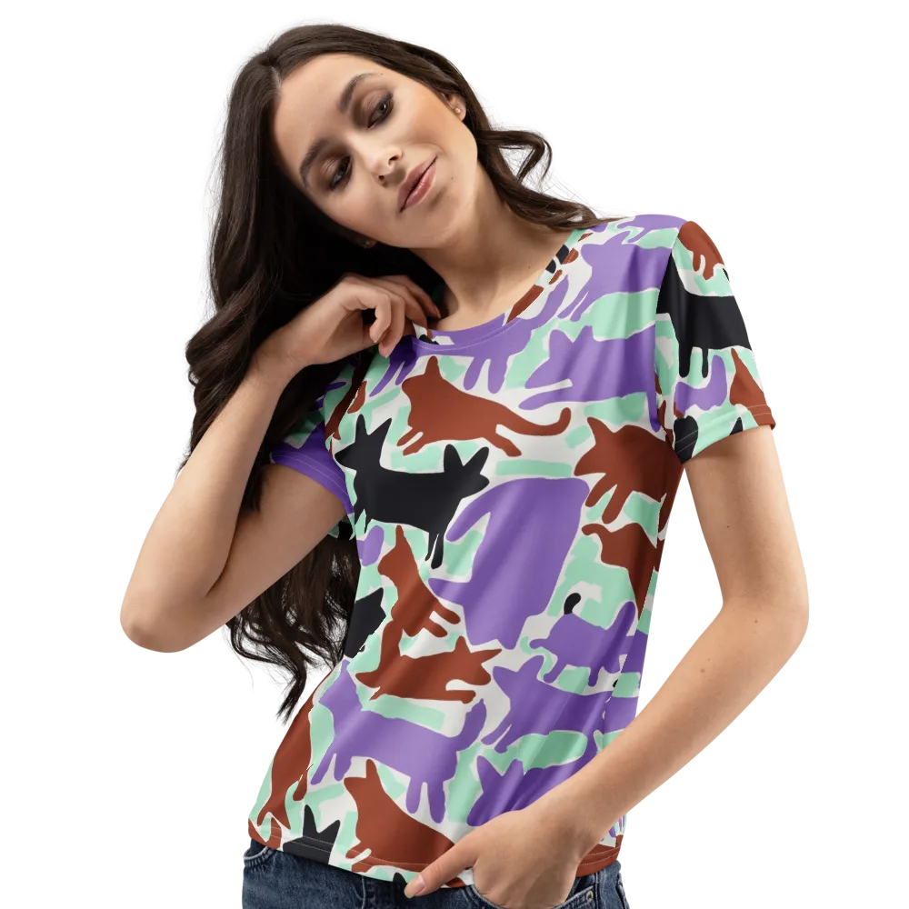 Catwalk Confetti on Women's Crew Neck T-Shirt — Left Front