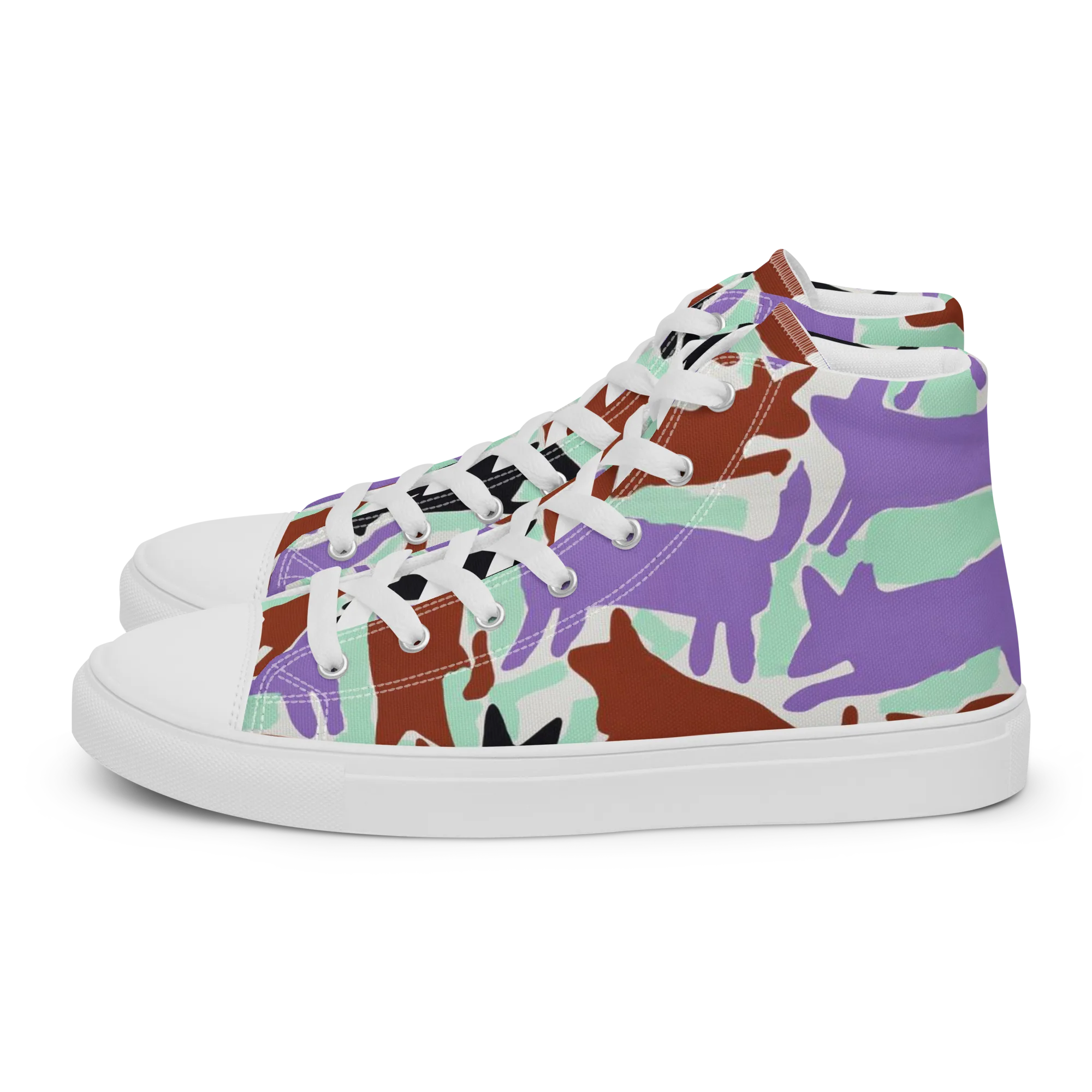 Catwalk Confetti on Women's High Top Canvas Shoes — Left