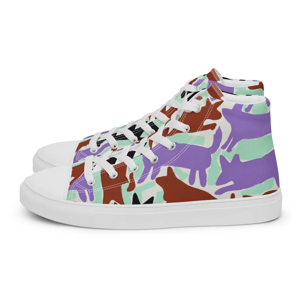 Catwalk Confetti on Women's High Top Canvas Shoes — Left