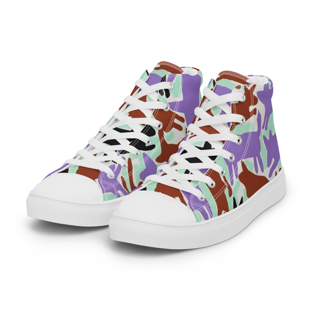 Catwalk Confetti on Women's High Top Canvas Shoes — Left Front