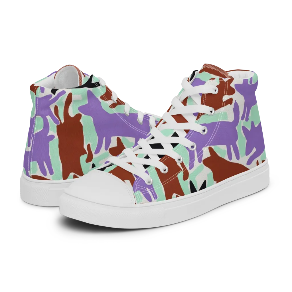Catwalk Confetti on Women's High Top Canvas Shoes — Left