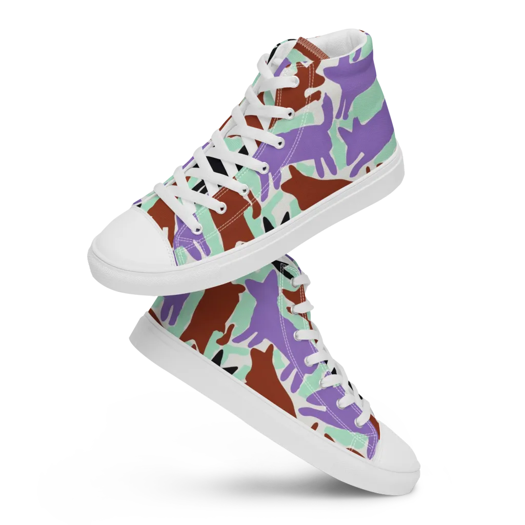 Catwalk Confetti on Women's High Top Canvas Shoes — Front