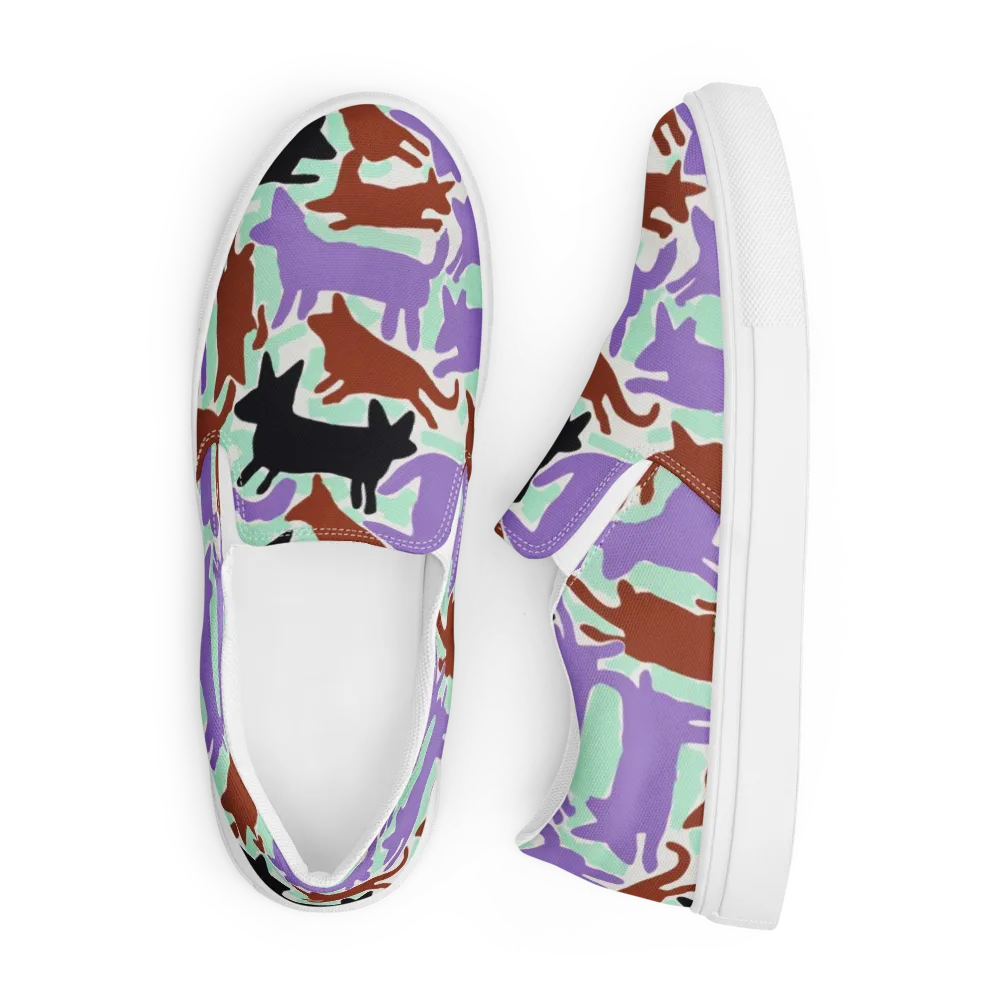 Catwalk Confetti on Men's Slip-On Canvas Shoes — Front