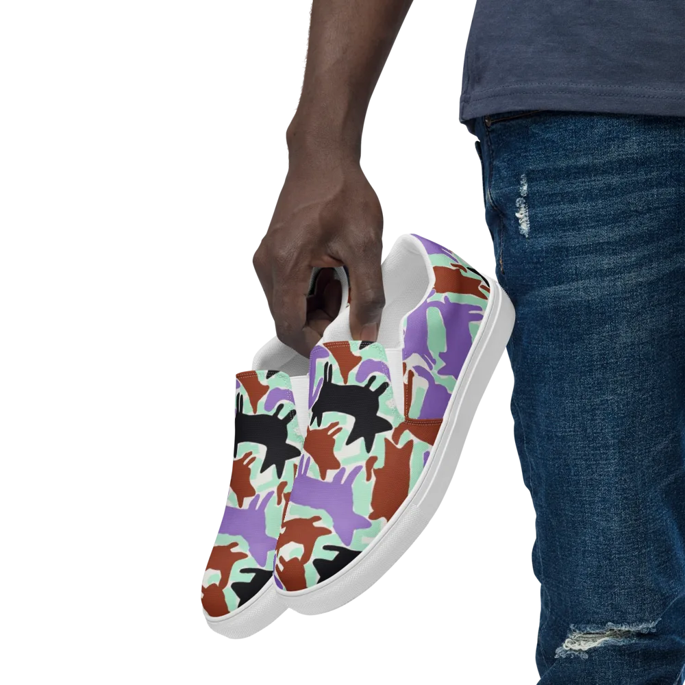 Catwalk Confetti on Men's Slip-On Canvas Shoes — Left Front