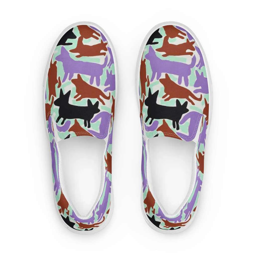 Catwalk Confetti on Women's Slip-On Canvas Shoes — Front