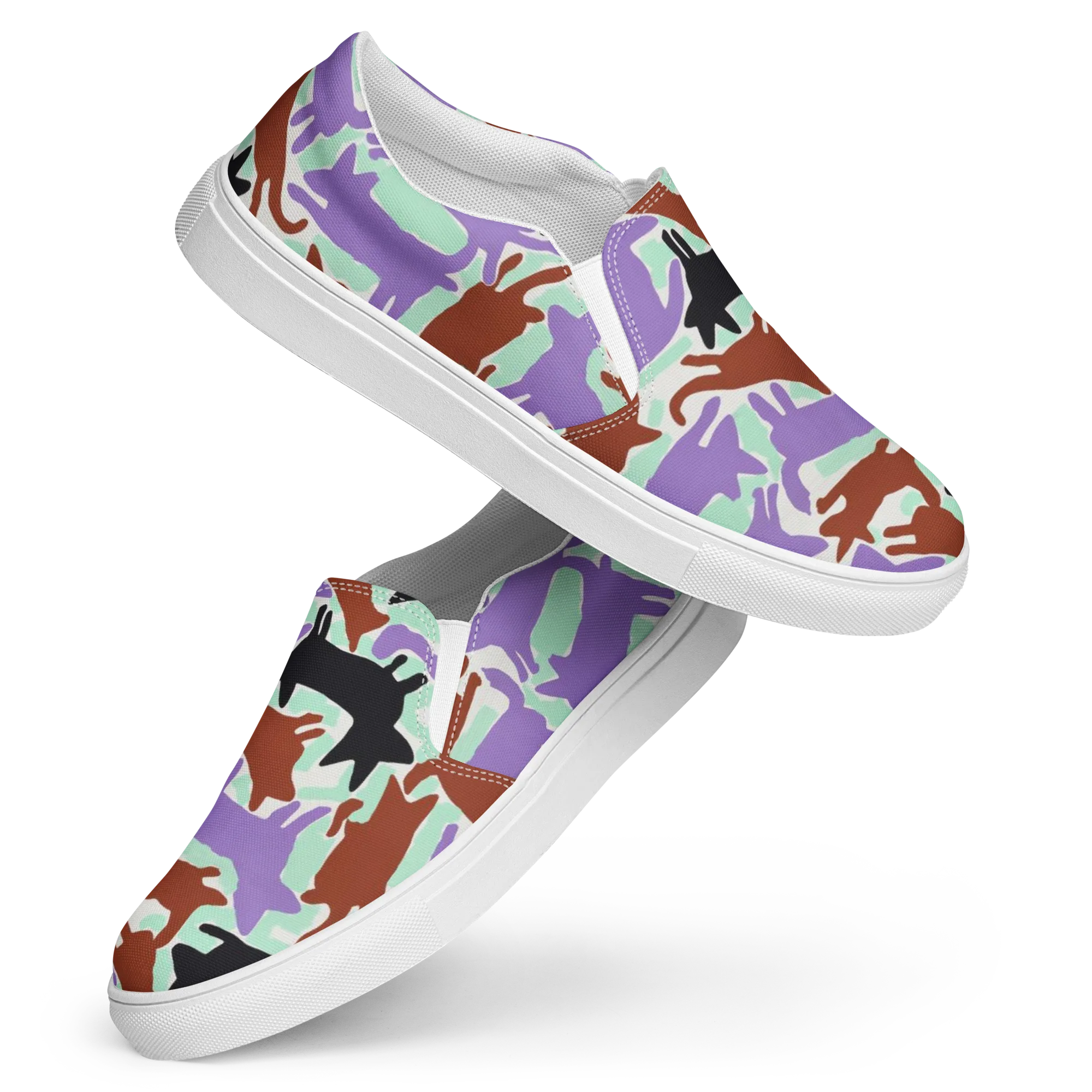 Catwalk Confetti on Women's Slip-On Canvas Shoes — Front