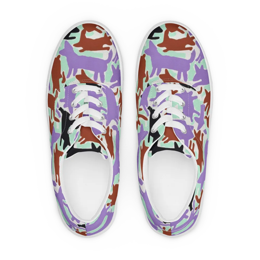 Catwalk Confetti on Men's Lace-Up Canvas Shoes — Front