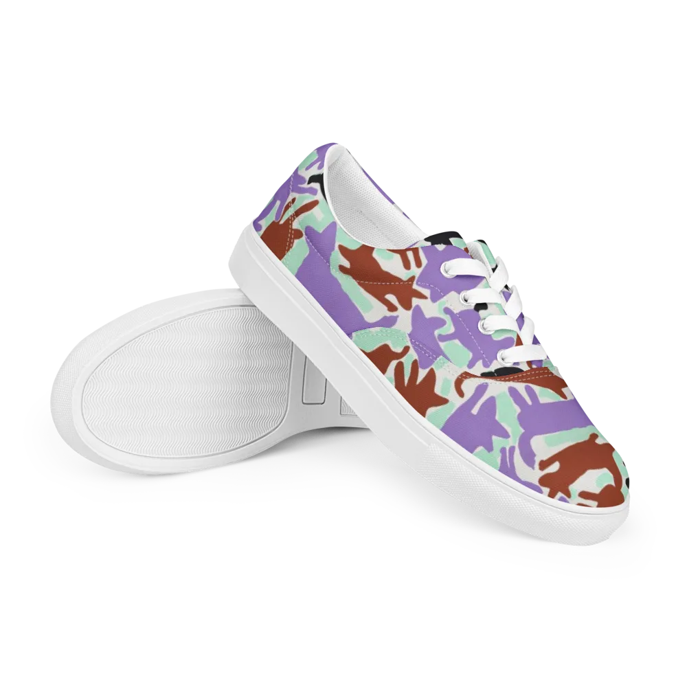 Catwalk Confetti on Men's Lace-Up Canvas Shoes — Right Front