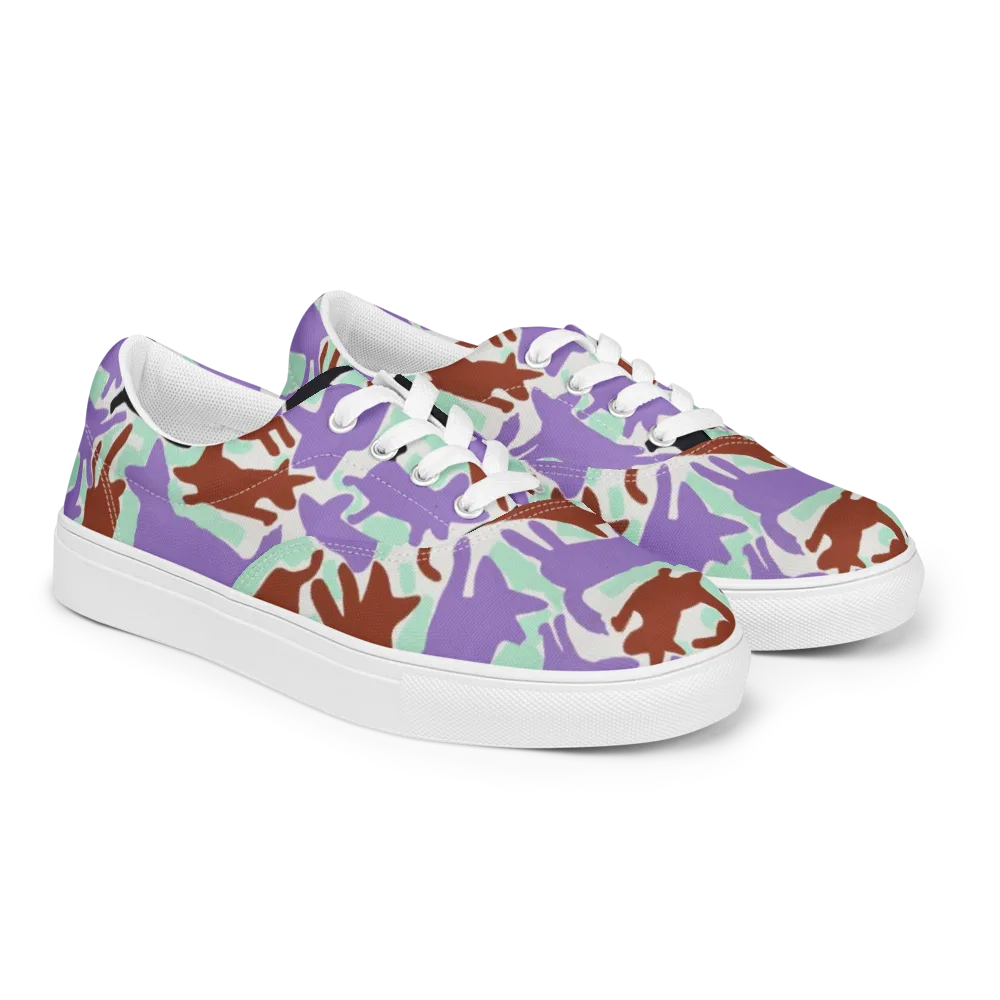 Catwalk Confetti on Men's Lace-Up Canvas Shoes — Right Front