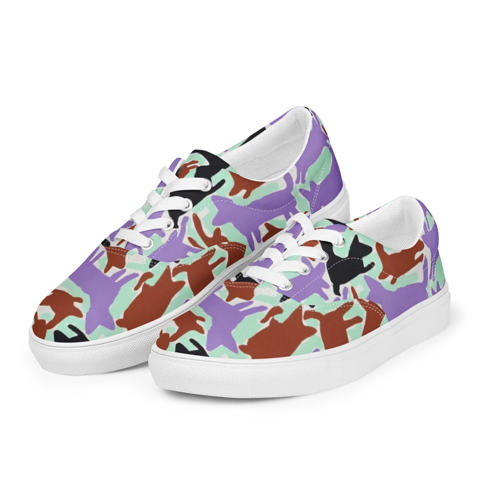 Catwalk Confetti on Men's Lace-Up Canvas Shoes — Left Front