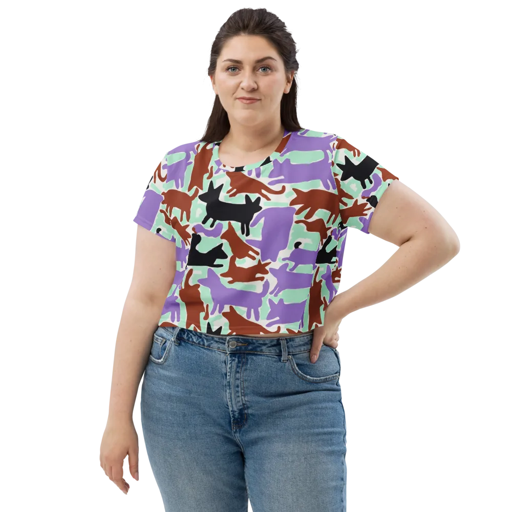 Catwalk Confetti on Crop Tee — Front
