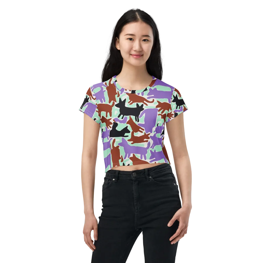 Catwalk Confetti on Crop Tee — Front