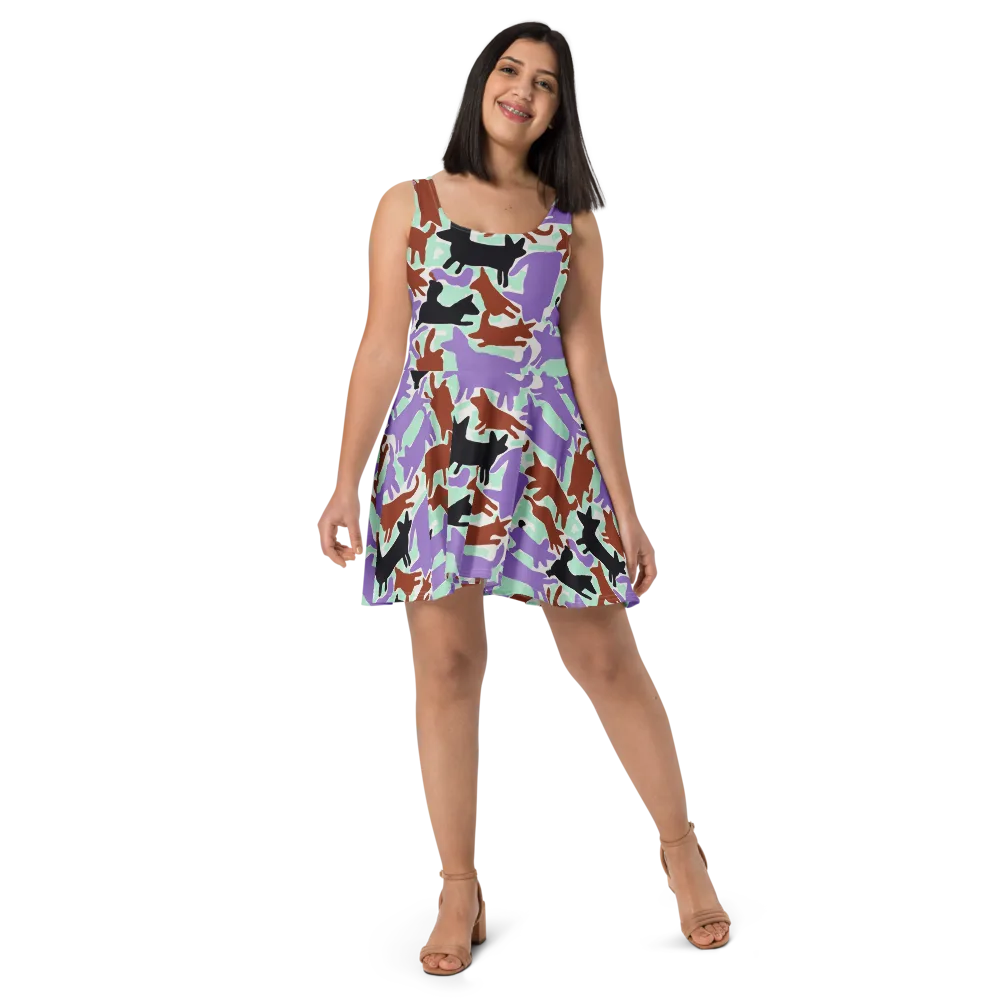 Catwalk Confetti on Skater Dress — Front