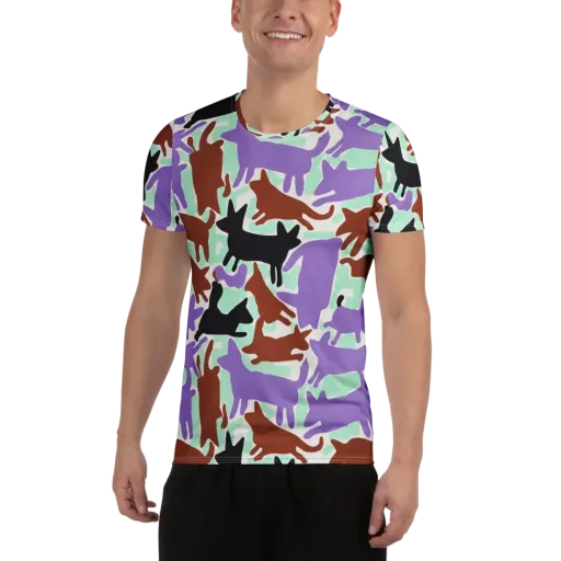 Catwalk Confetti on a Men's Athletic T-Shirt