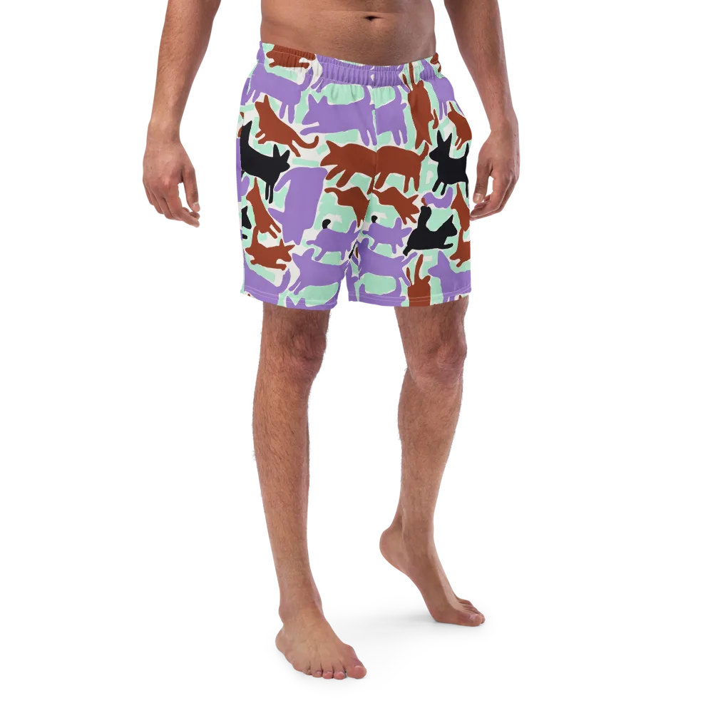 Catwalk Confetti on Swim Trunks — Front