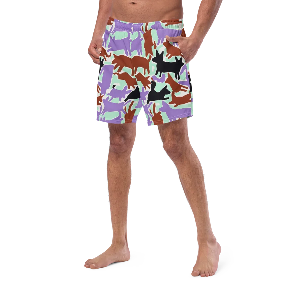 Catwalk Confetti on Swim Trunks — Left Front
