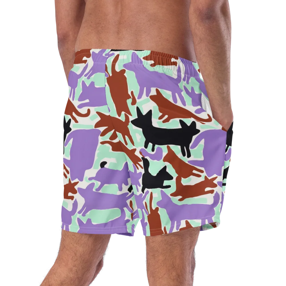 Catwalk Confetti on Swim Trunks — Right Back