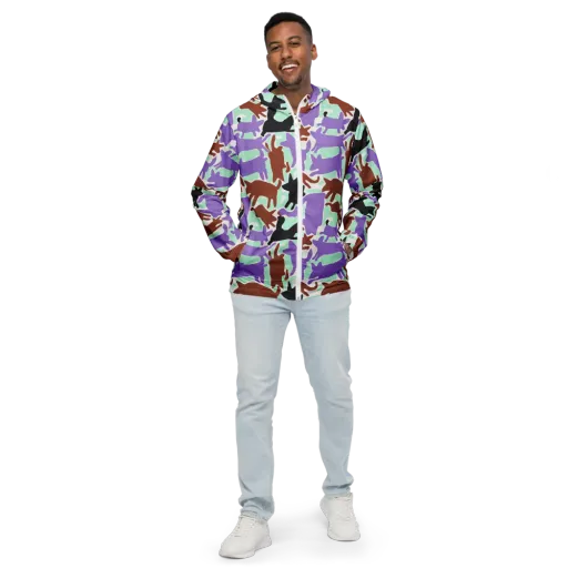 Catwalk Confetti on a Men's Windbreaker