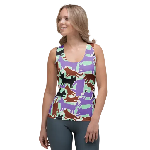 Catwalk Confetti on a Women's Tank Top