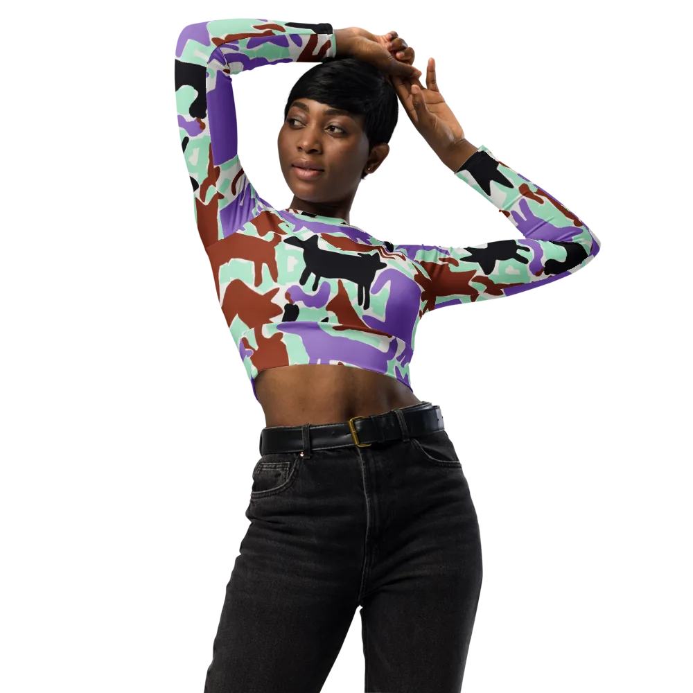 Catwalk Confetti on Long Sleeve Crop Top — Front
