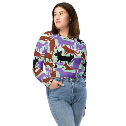 Catwalk Confetti on a Long Sleeve Crop Top