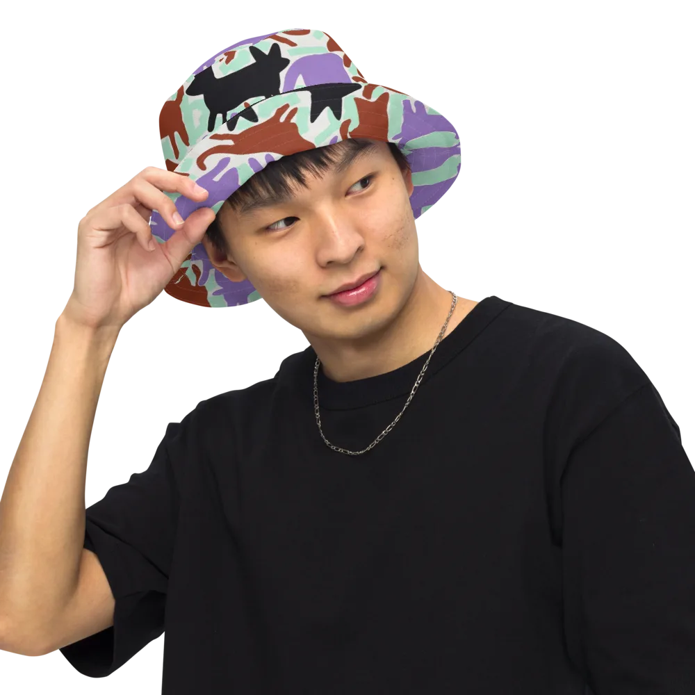 Catwalk Confetti on Reversible Bucket Hat — Front Inside