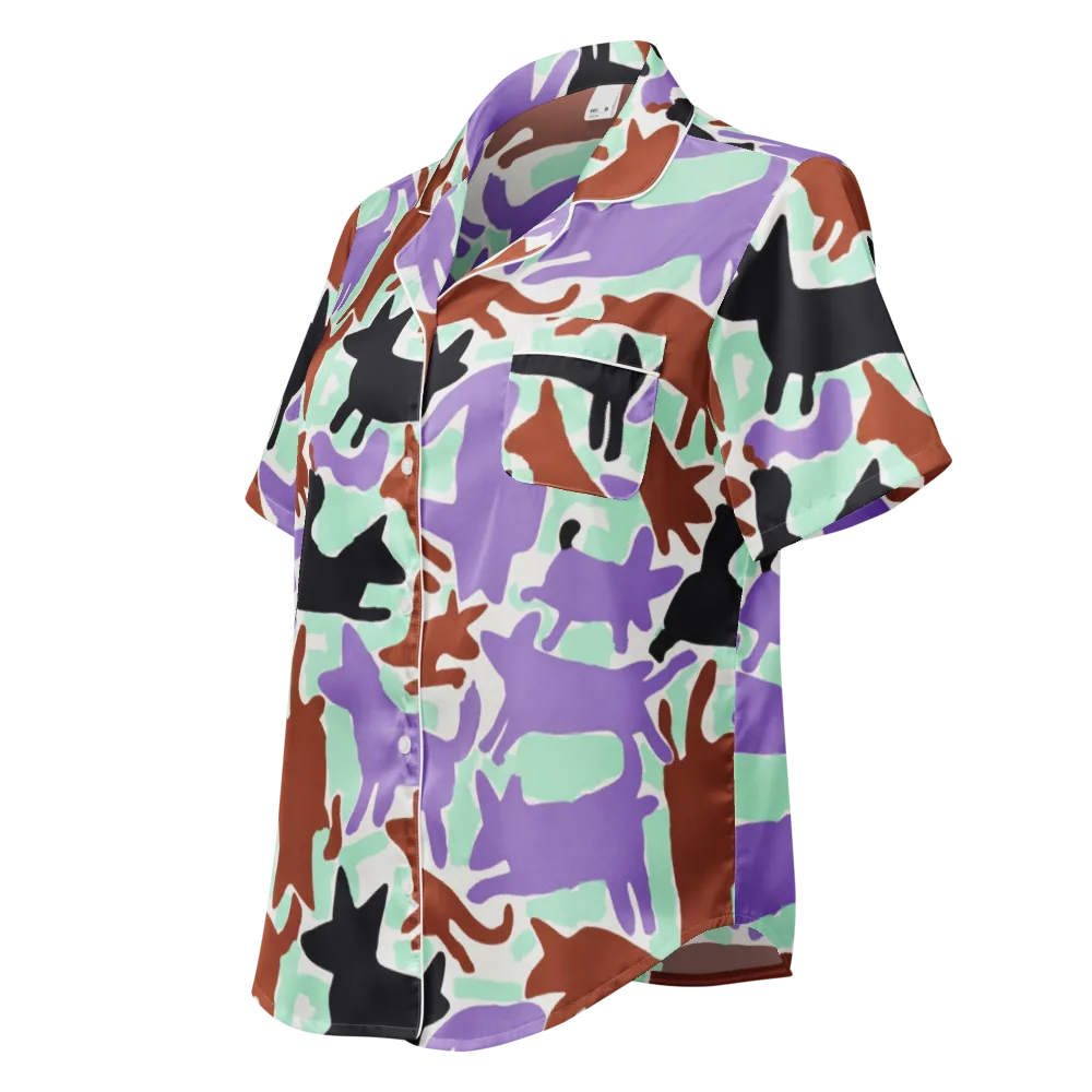 Catwalk Confetti on Women's Short Sleeve Pajama Top — Left Front