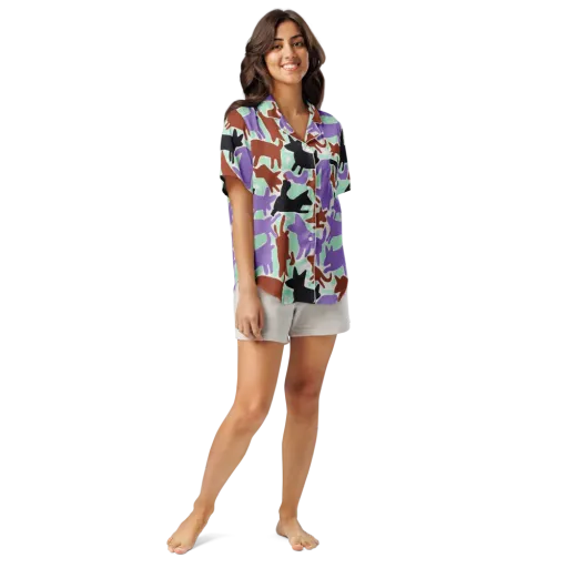 Catwalk Confetti on a Women's Short Sleeve Pajama Top