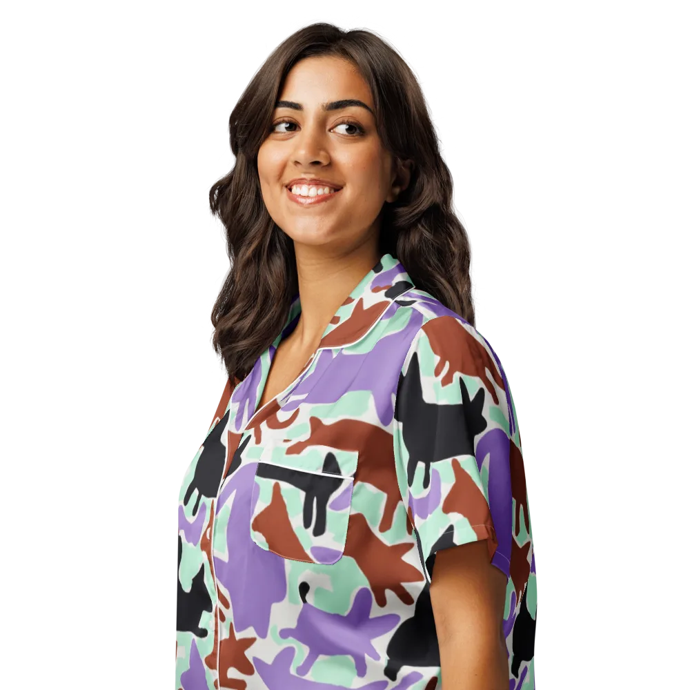 Catwalk Confetti on Women's Short Sleeve Pajama Top — Left Front