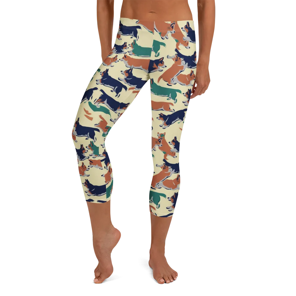 Welsh Sprint on Capri Leggings — Front