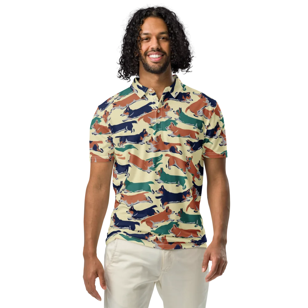 Welsh Sprint on Men's Slim Fit Polo Shirt — Front