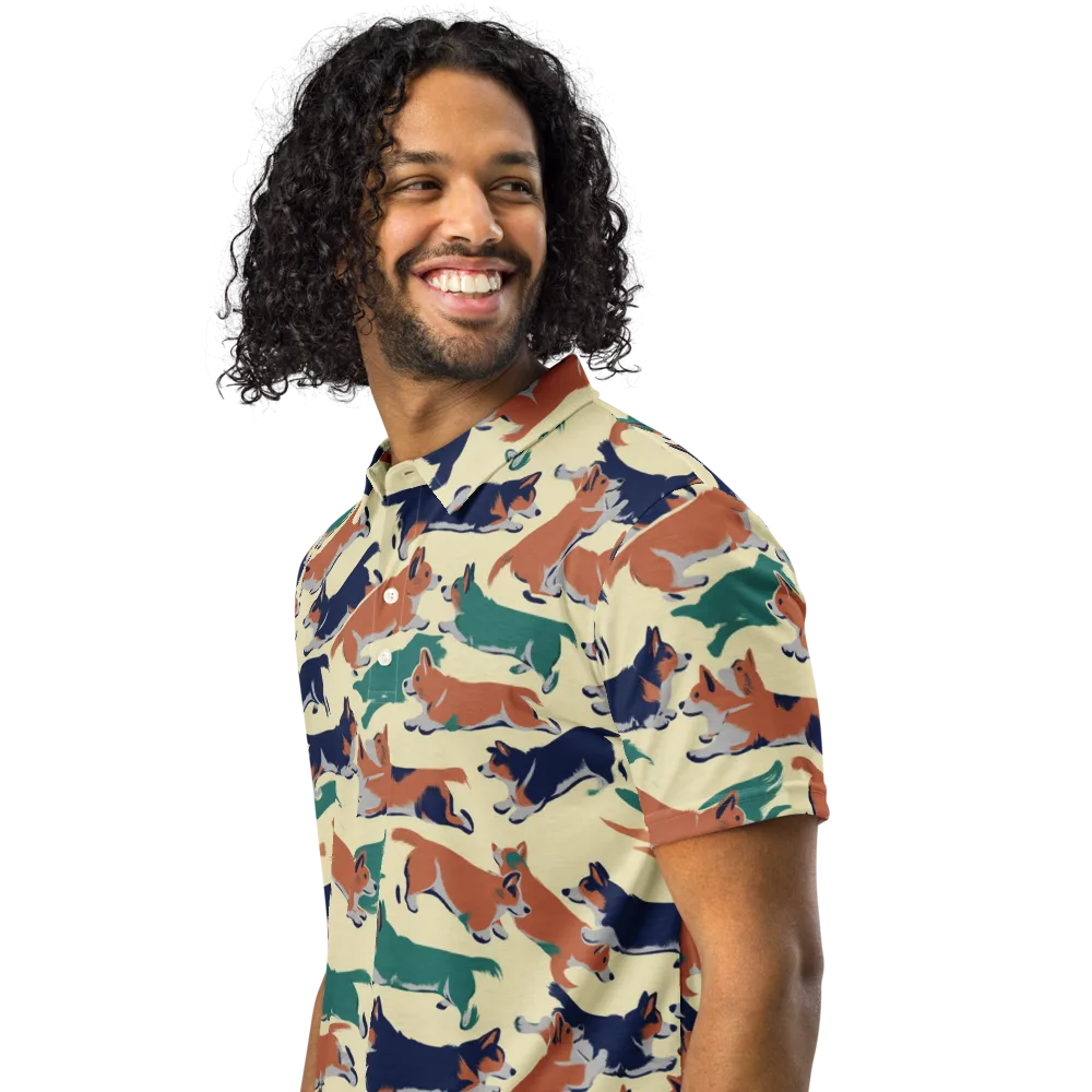 Welsh Sprint on Men's Slim Fit Polo Shirt — Left Front