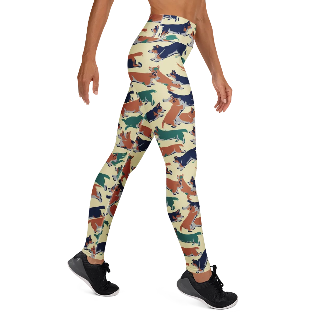 Welsh Sprint on Yoga Leggings — Right