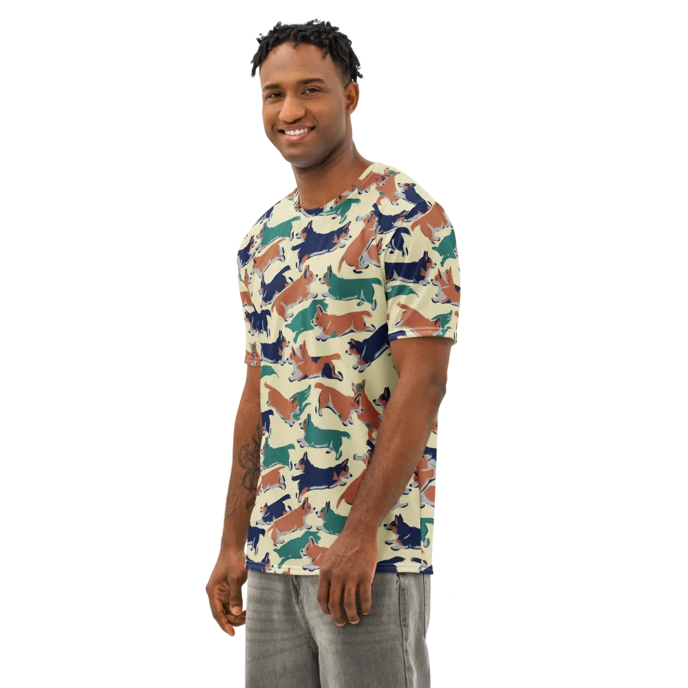 Welsh Sprint on Men's Cotton Crew Neck T-Shirt — Left Front